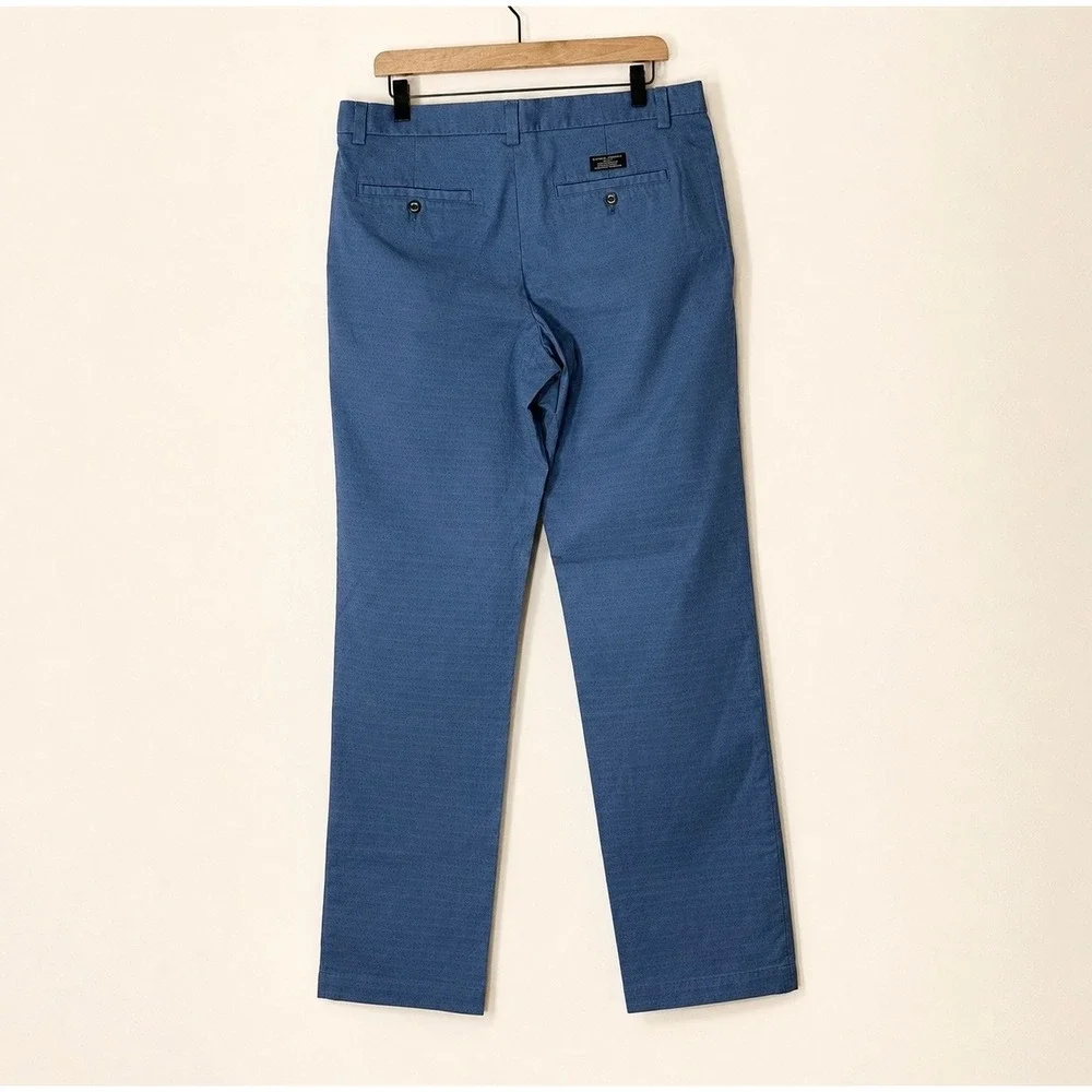 Banana Republic Aiden Chino Pants Blue Herringbone Stretch Straight Men's 34x34